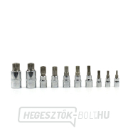 GEKO 1/4”, 3/8”, 1/2”, M4-M18 Torx dugókulcsok, 10 darabos készlet.  Előnézet 