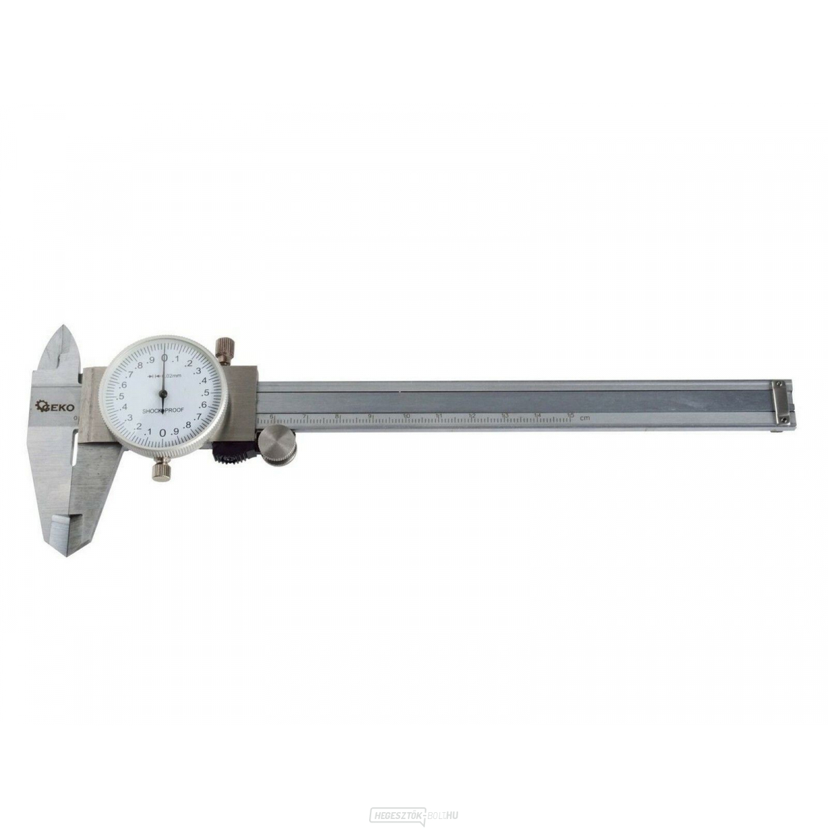 Fém csúszó mérleg, 0-150mm x 0,02, GEKO számlappal