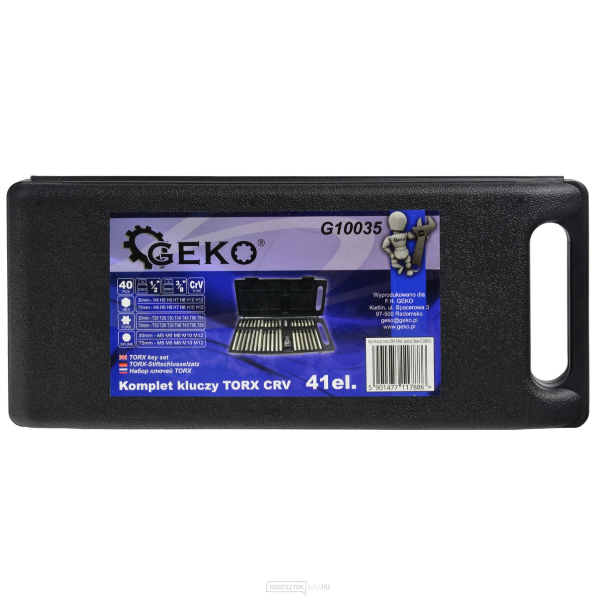 Bitkészlet torx 41 műhely GEKO, CrV acél, műanyag doboz