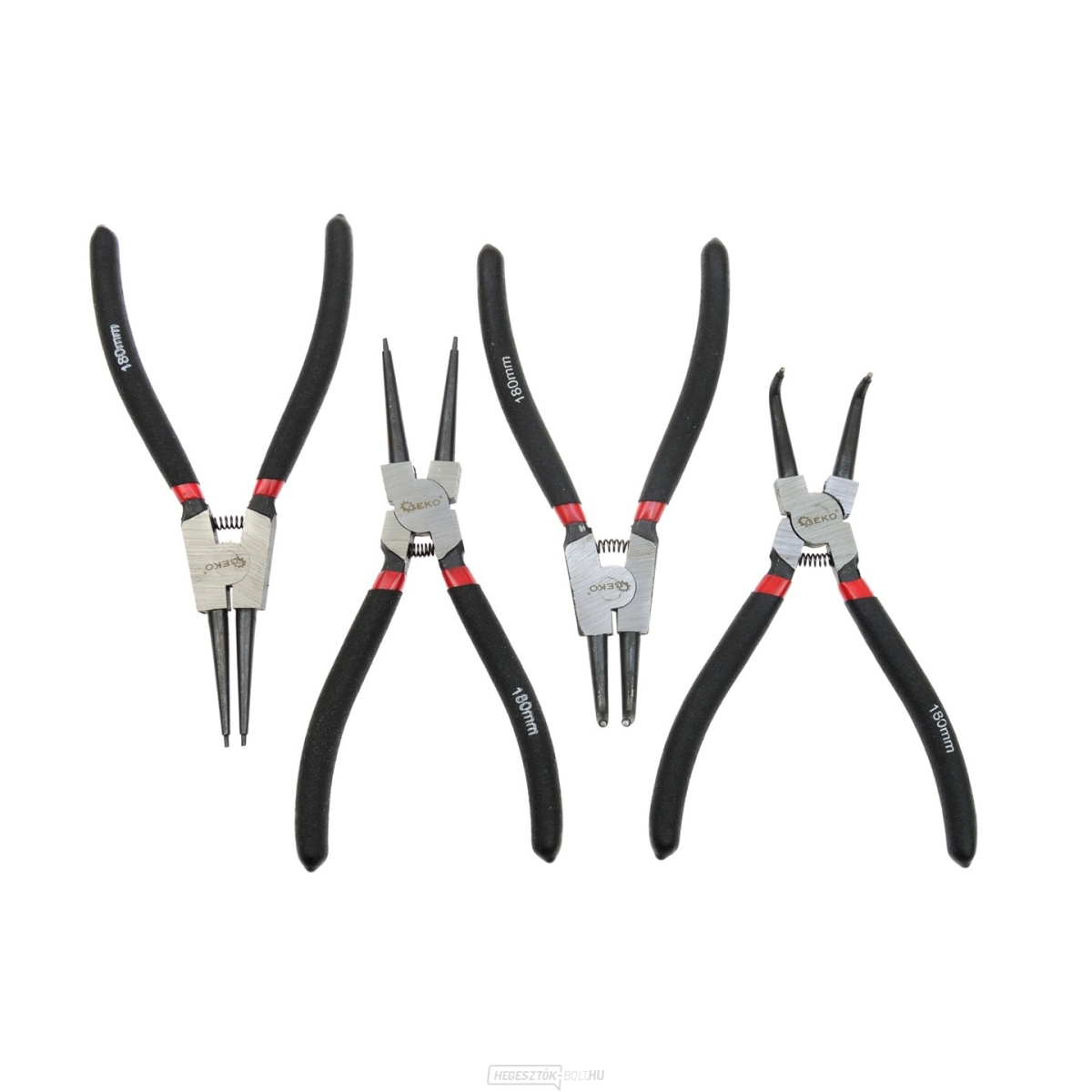 Seeger fogó készlet 4 db GEKO, egyenes és ívelt, 180mm