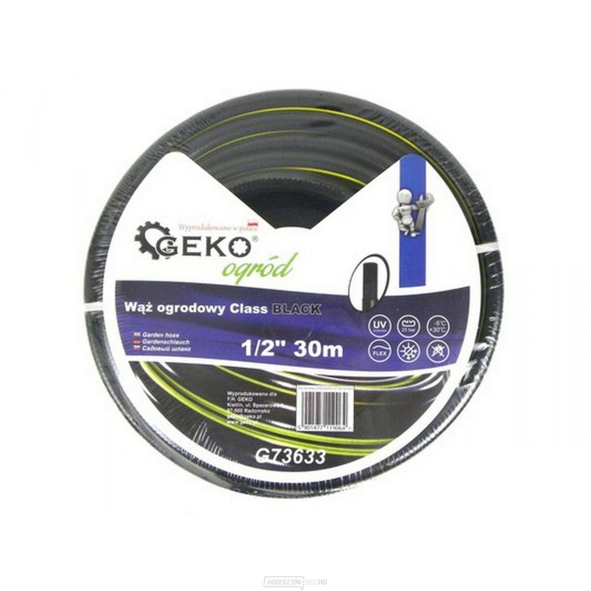 Kerti tömlő fekete 1/2", 30 m GEKO