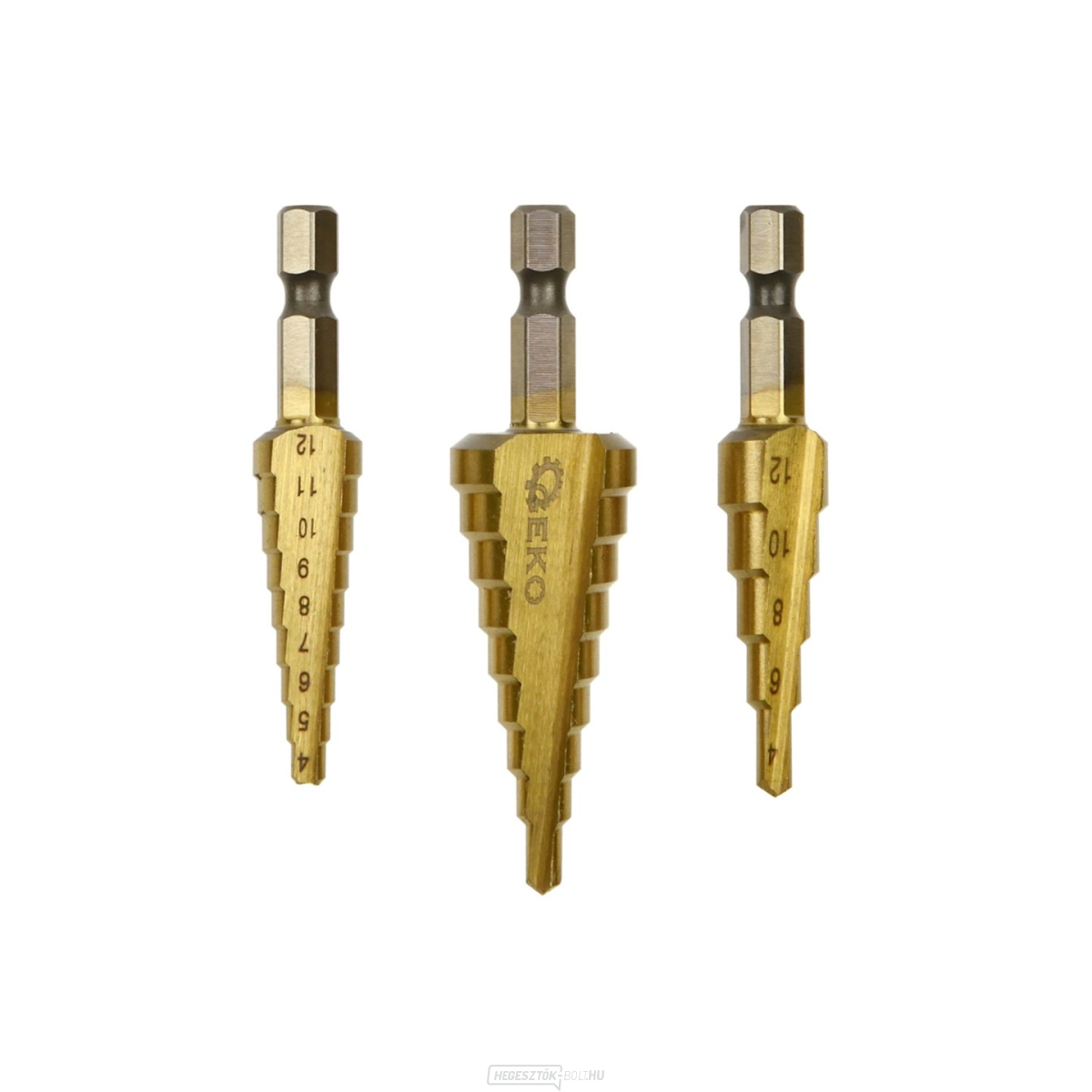Lépcsős kúpos fúrók GEKO 1/4", 3 db