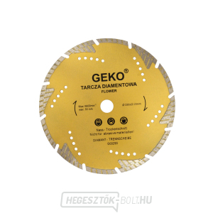 GEKO turbószegmenses gyémánt vágótárcsa, 230x8x22mm 