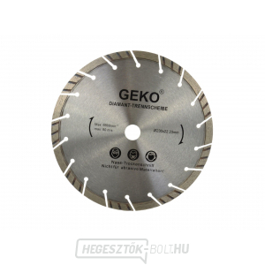 Turbószegmensű gyémánt vágótárcsa GEKO, 230x10x22mm 