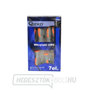Csavarhúzók, 7 db-os készlet, 4x lapos, 3x Phillips, CrV GEKO Csavarhúzók, 7 db-os készlet, 4x lapos, 3x Phillips, CrV GEKO gallery main image