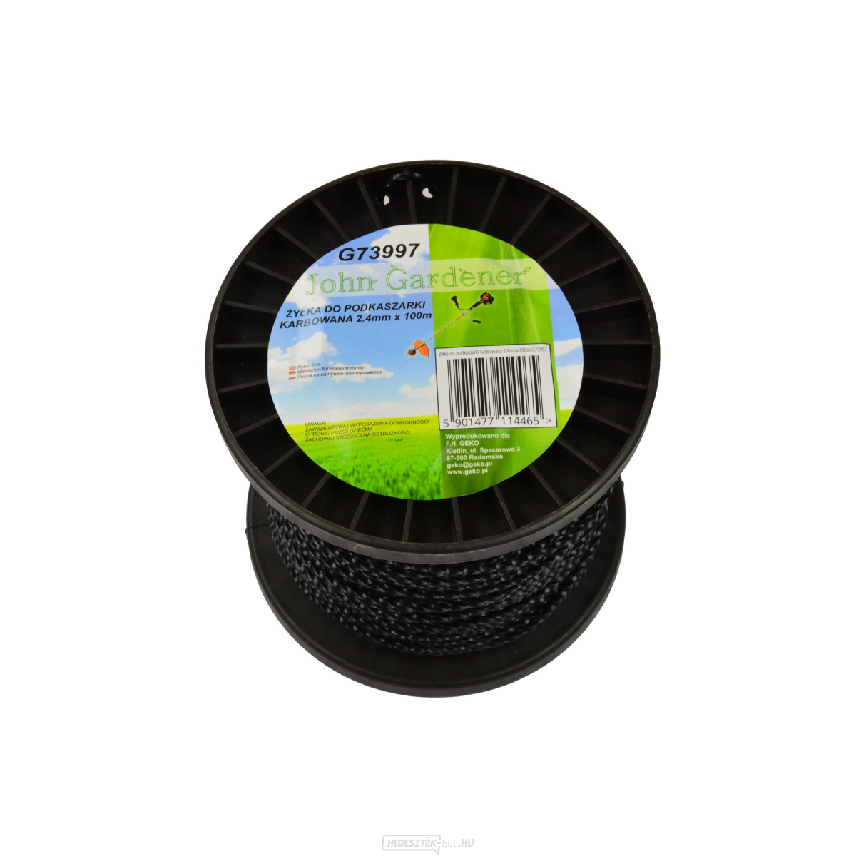 GEKO fűnyíró zsinór, 2,4 mm, 100 m, hullámos profil, nylon