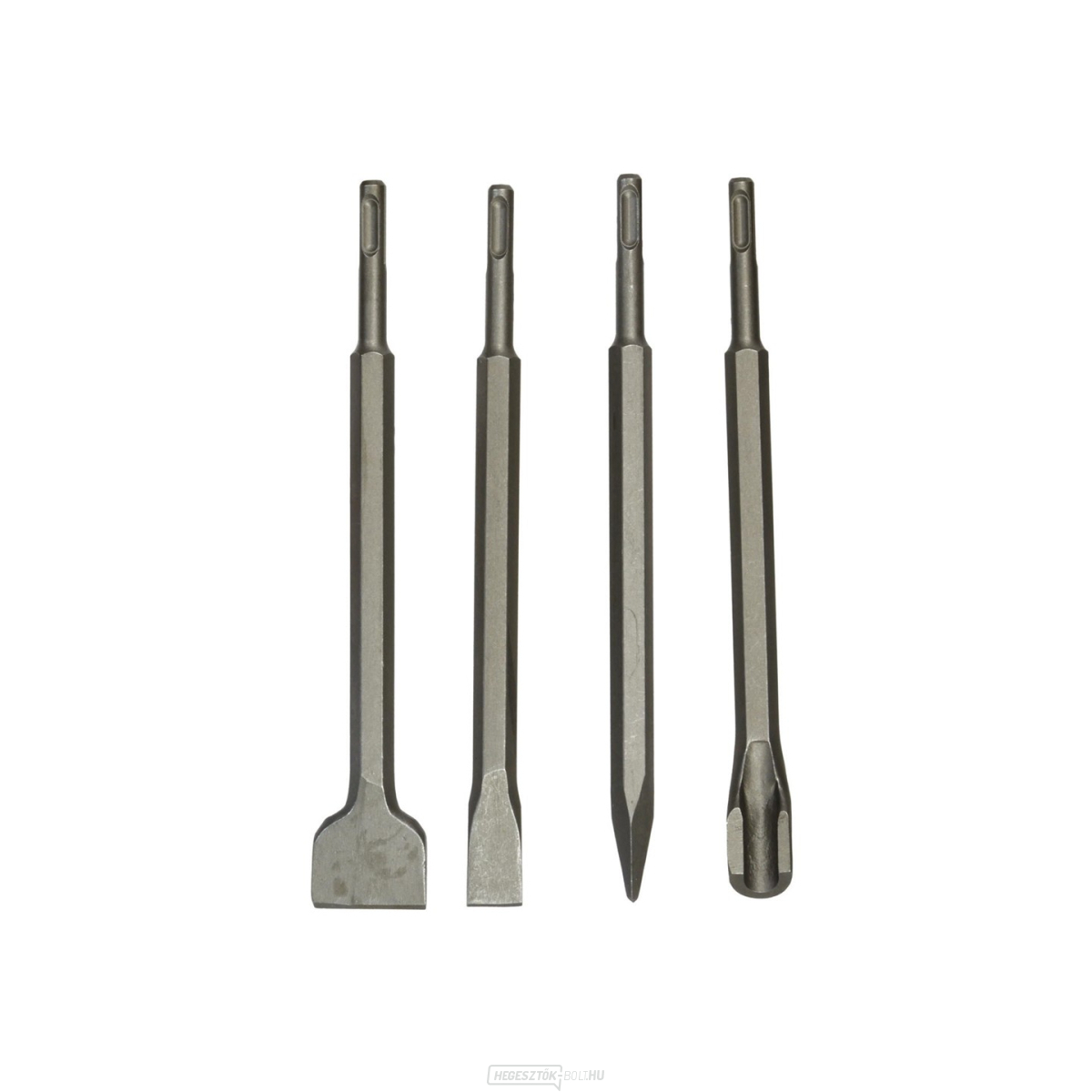 Vésők SDS PLUS GEKO, készlet 4, 250mm:, lapos 20 és 40mm, hegyes, hornyolt 