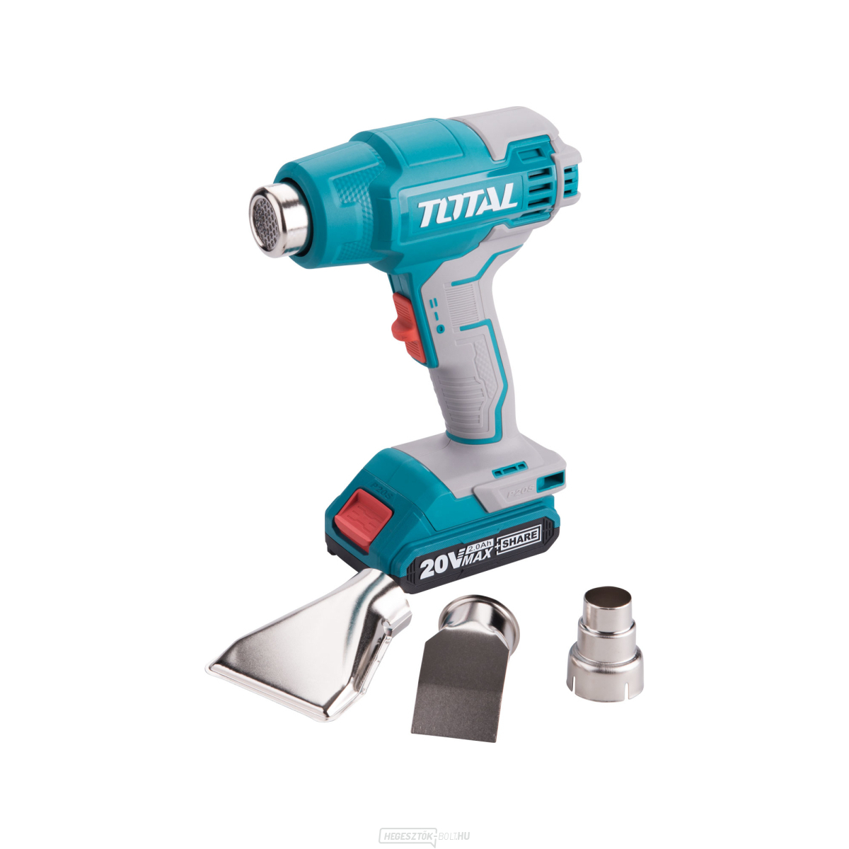 AKU TOTAL hőlégpisztoly, 20V Li-ion, 2000mAh, ipari, akkumulátor és töltő nélkül