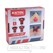 Szögbilincsek EXTOL PREMIUM asztalos, 4 db-os készlet, 60°-90°-120° Szögbilincsek EXTOL PREMIUM asztalos, 4 db-os készlet, 60°-90°-120° náhled