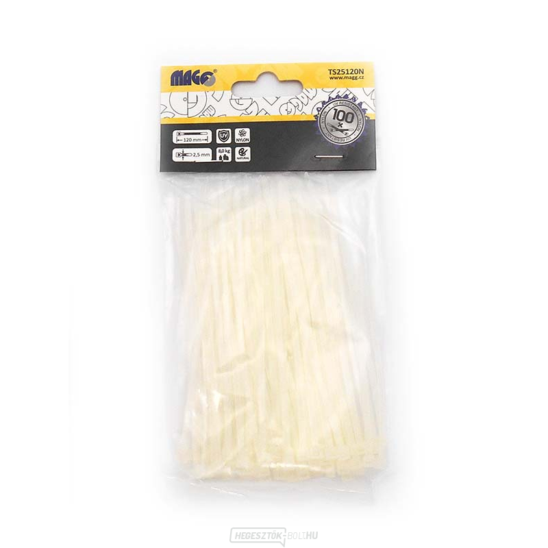 Szorítószalagok Magg 2,5x120mm natúr - 100 db