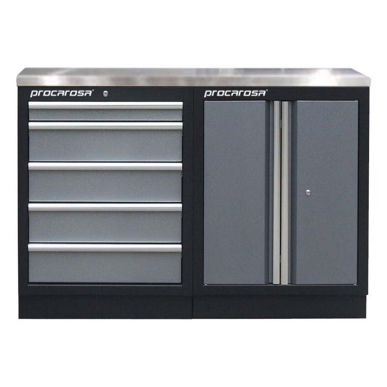 Műhelyszekrény készlet Procarosa PROFI TGC-130500 Munkalap:: rozsdamentes acél