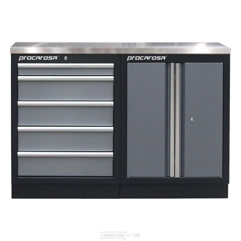 Műhelyszekrény készlet Procarosa PROFI TGC-130500 Munkalap:: rozsdamentes acél