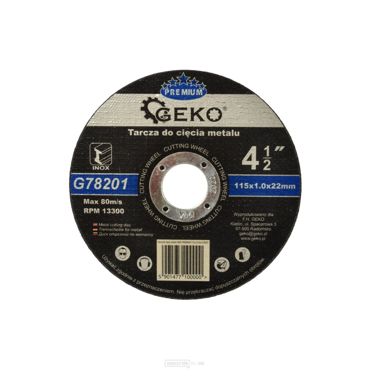 GEKO fémvágó tárcsa, 115x1,0 mm 