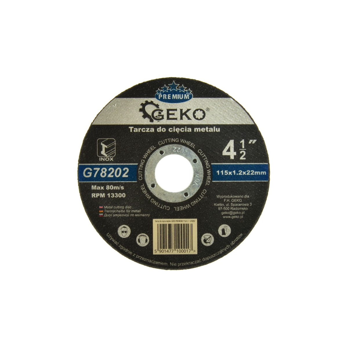 Vágókorong fémhez/acélhoz INOX GEKO, 115x1,2 mm