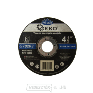 GEKO fémvágó tárcsa, 115x1,6 mm  GEKO fémvágó tárcsa, 115x1,6 mm  gallery main image