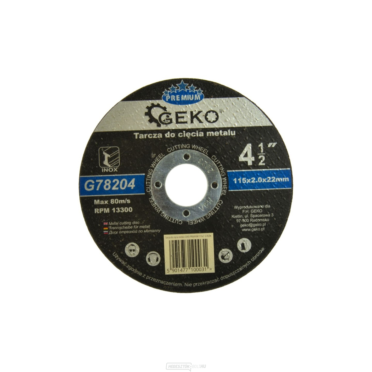 GEKO fémvágó tárcsa, 115x2mm 