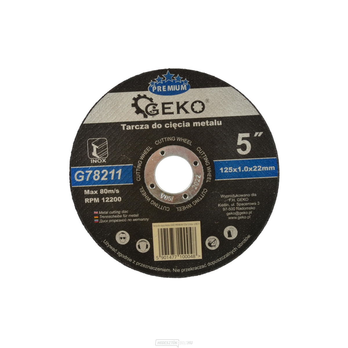 GEKO fémvágó tárcsa, 125x1,0 mm 