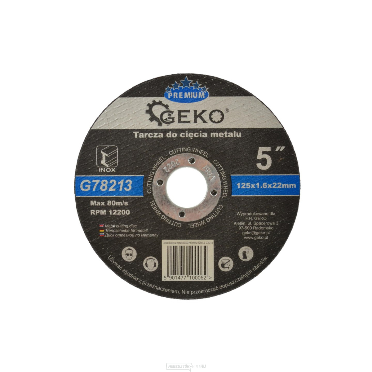 GEKO fémvágó tárcsa, 125x1,6 mm