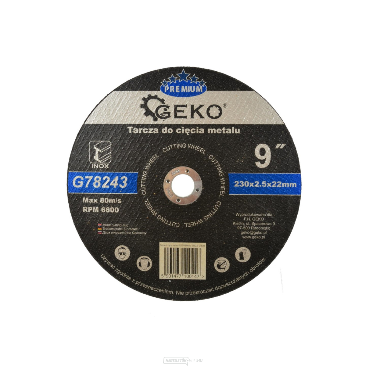 GEKO fémvágó tárcsa, 230x2,5mm 