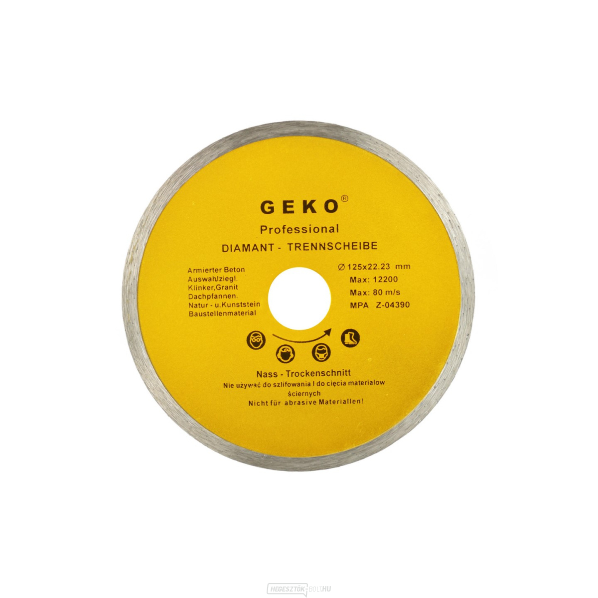 GEKO teljeskörű gyémánt vágótárcsa, 125x8x22,2mm