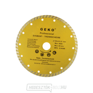 Gyémánt vágótárcsa GEKO, TURBO, 180x8x22mm  Gyémánt vágótárcsa GEKO, TURBO, 180x8x22mm  gallery main image