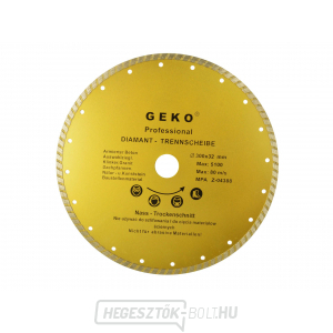 Gyémánt vágótárcsa GEKO, TURBO, 300x8x32mm 