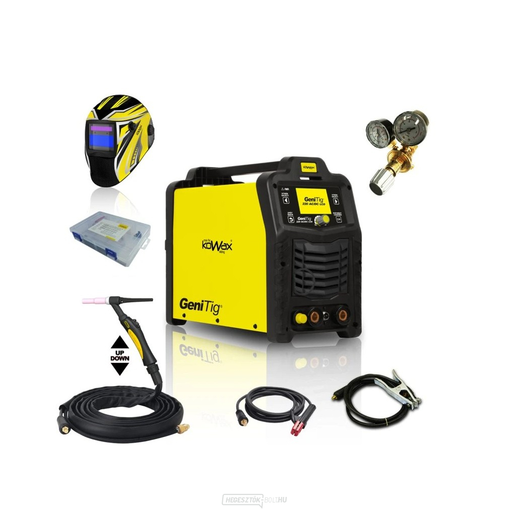 KOWAX GeniTig® 220AC/DC LCD + zseblámpa + kábelek + motorháztető