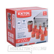 7 db-os EXTOL PREMIUM gyémántfúró készlet, O 6-8-10-12-14-20-35mm, menet M14 Előnézet 