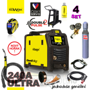 KOWAX GeniMig®240DP LCD + Zseblámpa + Sisak + Szelep + Váz + Teljes CO2 palack + Spray + 5 kg-os huzal + Kábelek Előnézet 