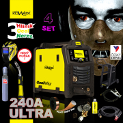 KOWAX GeniMig®240DP LCD + Zseblámpa + Sisak + Szelep + Váz + Teljes CO2 palack + Spray + 5 kg-os huzal + Kábelek Előnézet 