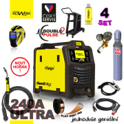KOWAX GeniMig®240DP LCD + Zseblámpa + Sisak + Szelep + Váz + Teljes CO2 palack + Spray + 5 kg-os huzal + Kábelek Előnézet 