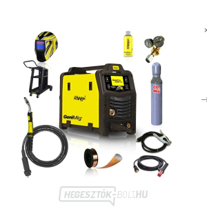 Hegesztő inverter KOWAX GeniMig®240DP LCD SET 4a + zseblámpa + burkolat + szelep + alváz + Co2 palack + spray + 5 kg vezeték + kábelek