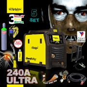 KOWAX GeniMig®240DP LCD + Zseblámpa + Sisak + Szelep + Váz + Teljes CO2 palack + Spray + 5 kg-os drót + Kábelek  Előnézet 