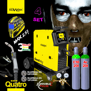KOWAX GeniMig®350DP LCD5 SET 4Q + argonpalack + Co2 palack + szelep + spray + zseblámpa + kábelek gallery main image