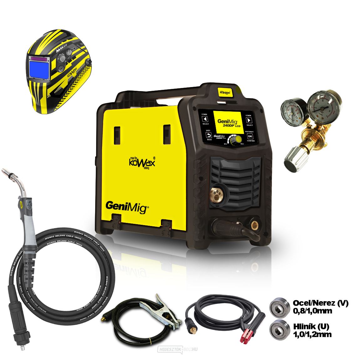 KOWAX GeniMig®240DP LCD készlet + égő + tető + szelep + kábelek