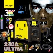 KOWAX GeniMig®240DP LCD + Pisztoly + Sisak + Szelep + Váz + Teljes argonpalack + Sprayszóró + 5 kg-os huzal + Kábelek Előnézet 