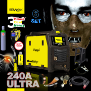 KOWAX GeniMig®240DP LCD + Pisztoly + Sisak + Szelep + Váz + Teljes argonpalack + Sprayszóró + 5 kg-os huzal + Kábelek Előnézet 