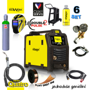 KOWAX GeniMig®240DP LCD KÉSZLET + Pisztoly + Sisak + Szelep + Váz + Teljes argonpalack + Sprayszóró + 5 kg-os drót + Kábelek Előnézet 