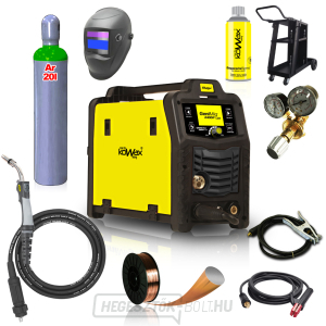 KOWAX GeniMig®240DP LCD KÉSZLET + Pisztoly + Sisak + Szelep + Váz + Teljes argonpalack + Sprayszóró + 5 kg-os drót + Kábelek KOWAX GeniMig®240DP LCD KÉSZLET + Pisztoly + Sisak + Szelep + Váz + Teljes argonpalack + Sprayszóró + 5 kg-os drót + Kábelek gallery main image