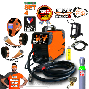 PANTERMAX MIG210FALCO 2 inverteres MIG/MMA hegesztő + sisak + 2m kábelek + pisztoly + váz + piros. Szelep + teli CO2 palack PANTERMAX MIG210FALCO 2 inverteres MIG/MMA hegesztő + sisak + 2m kábelek + pisztoly + váz + piros. Szelep + teli CO2 palack gallery main image