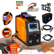 PANTERMAX MMA200LCD MMA/TIG inverteres hegesztő + 2 m kábelek + burkolat + műanyag tok + 2,5 kg elektródák PANTERMAX MMA200LCD MMA/TIG inverteres hegesztő + 2 m kábelek + burkolat + műanyag tok + 2,5 kg elektródák gallery main image