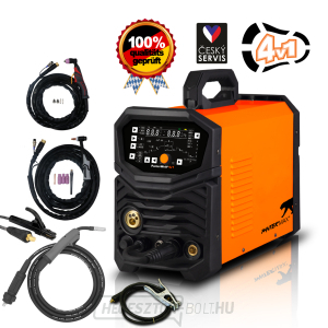 PANTERMAX PanterWeld®4v1 200 MULTIFUNKCIÓS MIG/TIG/MMA/PLAZMA inverteres hegesztő + kábelek + pisztolyok + elektróda + piros. Szelep gallery main image