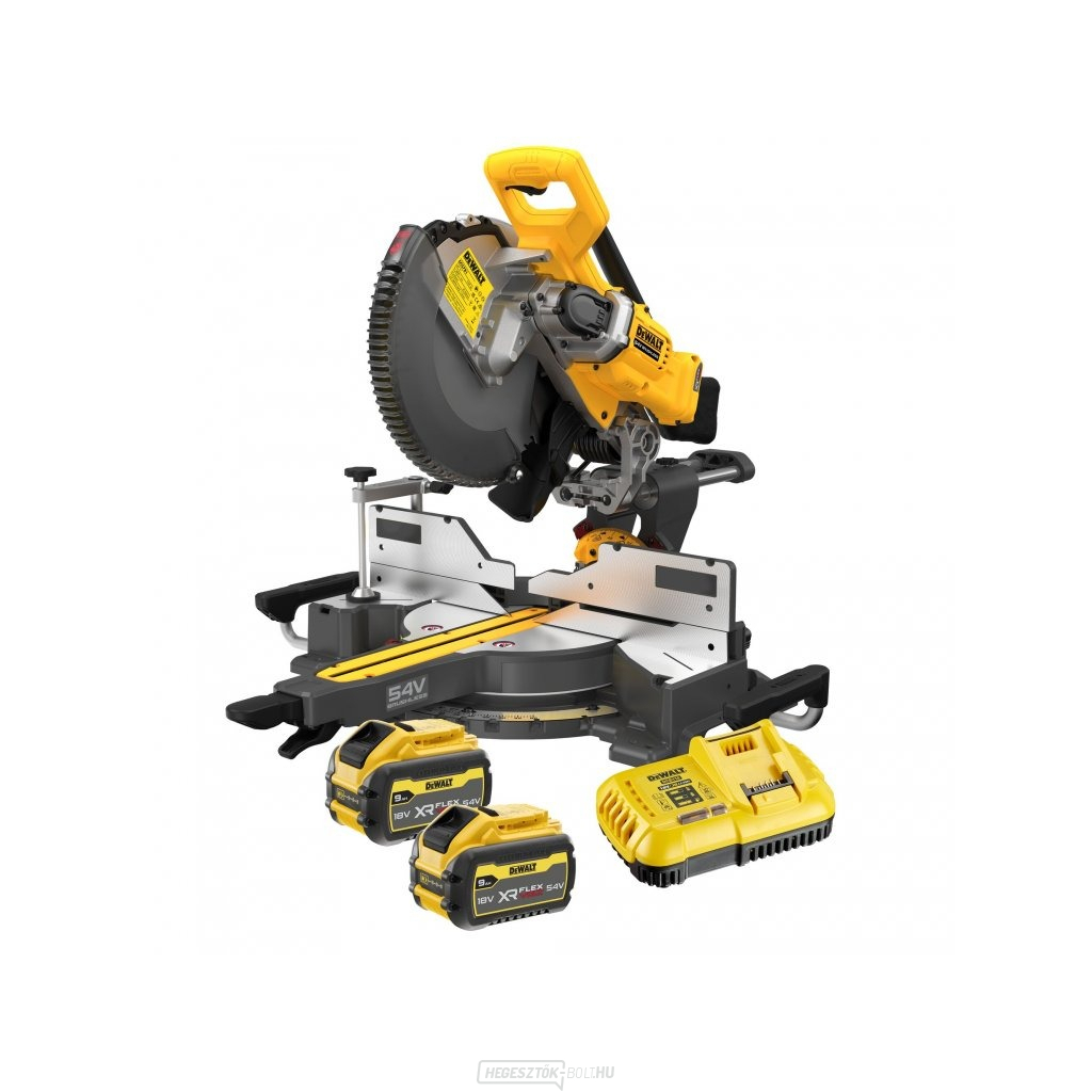 Akkus gérvágó fűrész DEWALT 54V FLEX VOLT 2X 9AH + Akkumulátor és töltő Akkus gérvágó fűrész DEWALT 54V FLEX VOLT 2X 9AH + Akkumulátor és töltő gallery main image