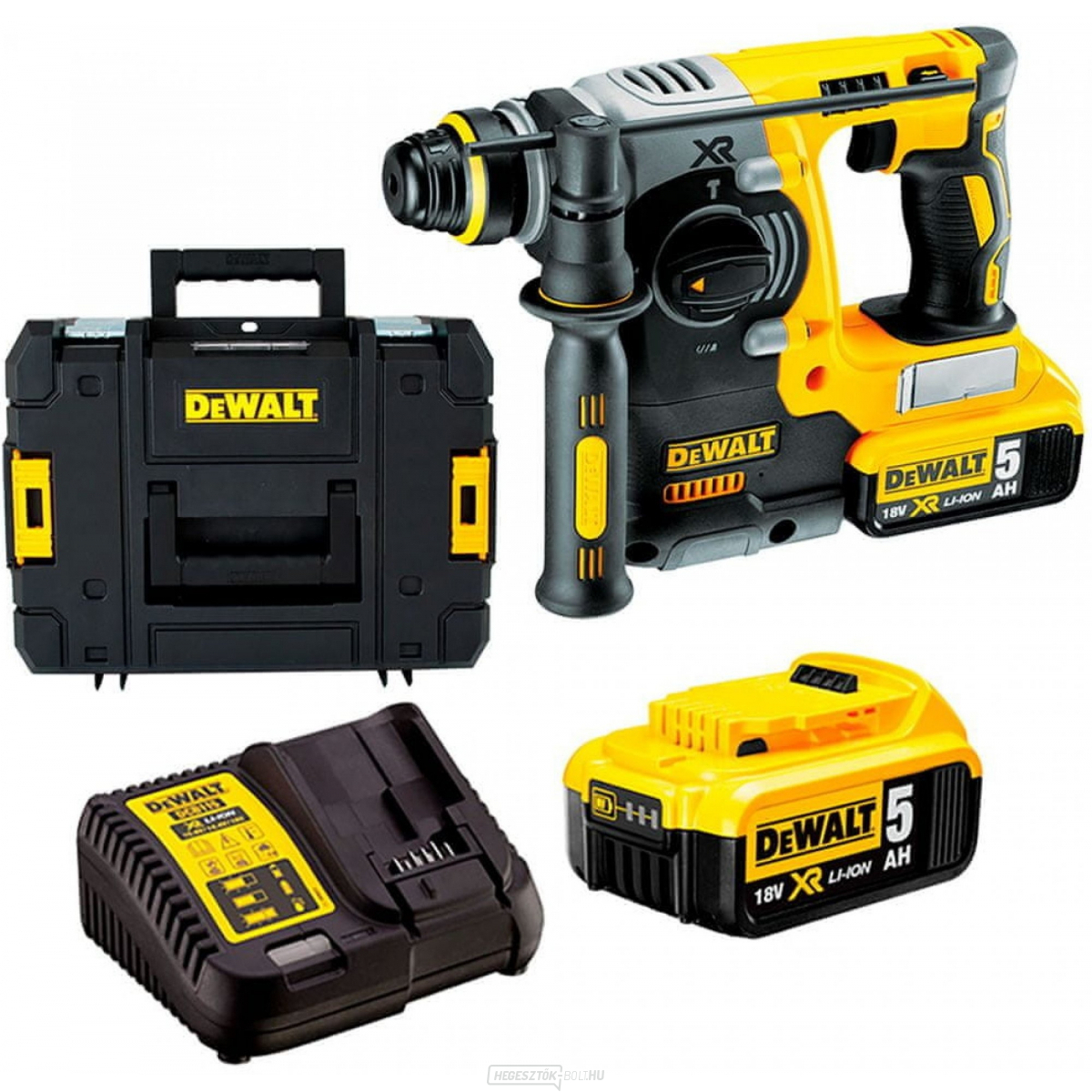Akkus kombi kalapács DeWalt DCH274P2 SDS-Plus 18V, 2x 5,0Ah XR Li-Ion + gyorstokmány + tok