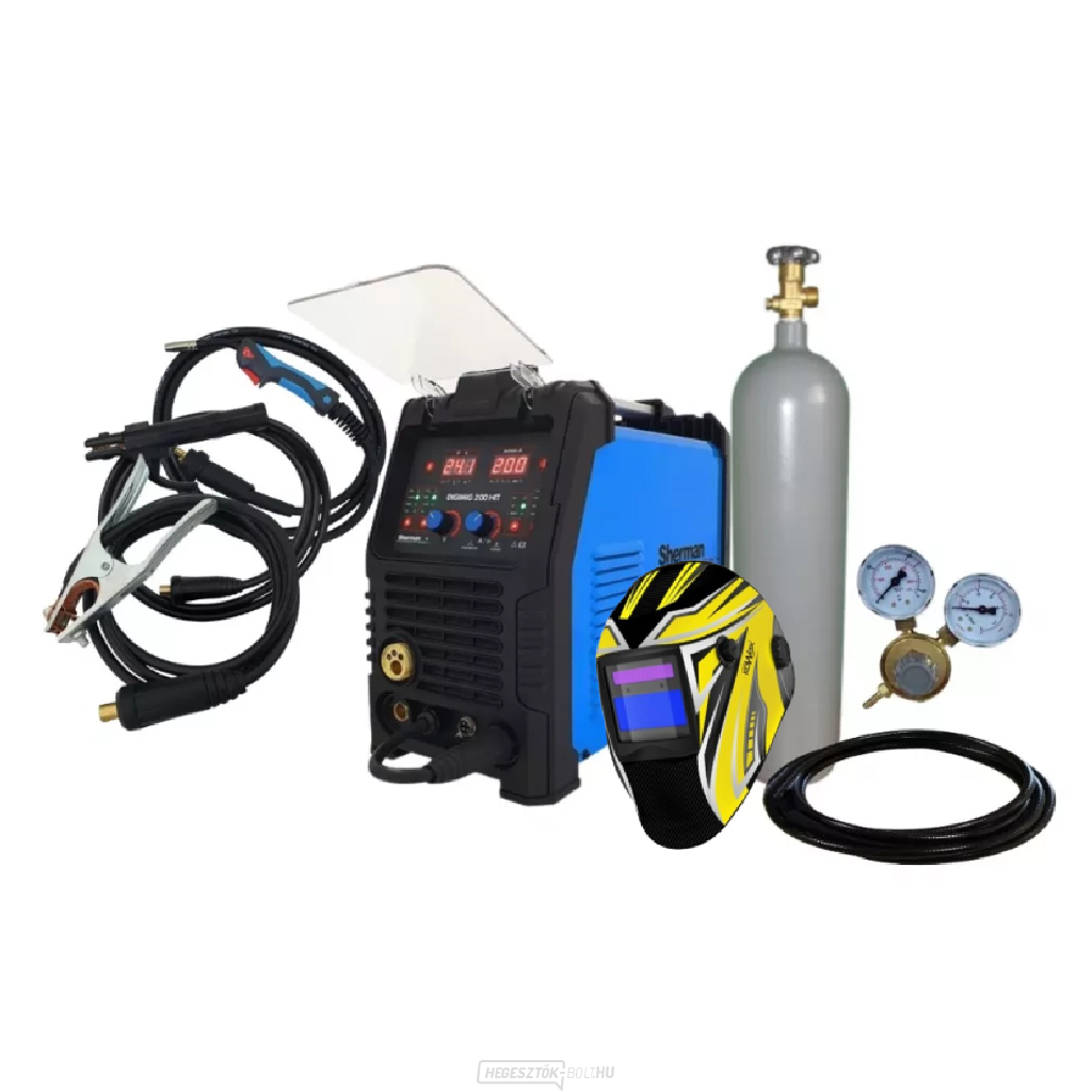 Sherman Digimig 200 HIT + Zseblámpa + Kábelek + Fedél + Szelep + Tömlő + Tele CO2 Palack