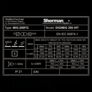 Sherman Digimig 200 HIT + zseblámpa + kábelek + burkolat + szelep + tömlő + CO2 palack MEGTEL Előnézet 