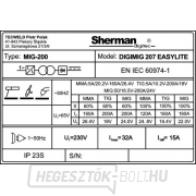 Sherman DIGIMIG 207 EASYLITE + 3 méteres zseblámpa + 2 méteres kábelek + burkolat + szelep + tömlő + CO2 palack MEGTEL Előnézet 