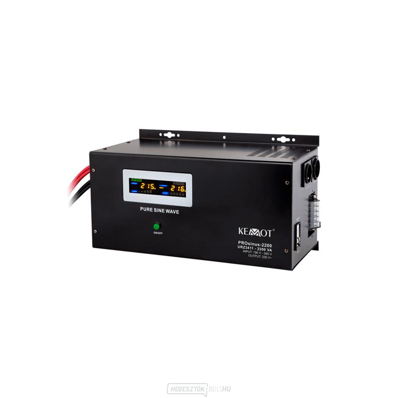 Tartalék áramforrás KEMOT PROsinus-2200 1600W 12V falra szerelhető