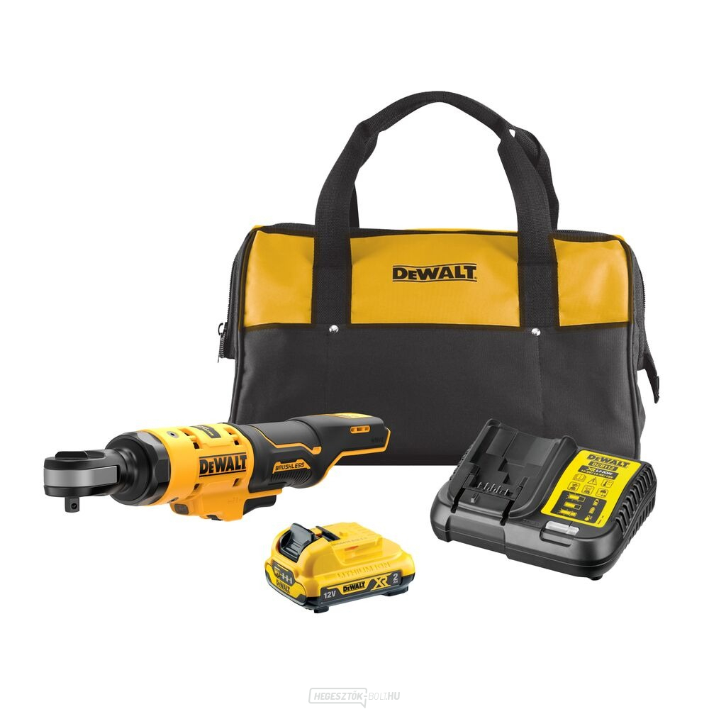 DEWALT DCF503D1 12 V 3/8" vezeték nélküli nyitott fejű racsnis