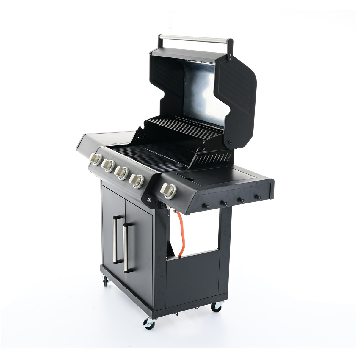 Riwall PRO RGG 41 EXL luxus gázgrill 17 kW négy égővel és oldaltűzhellyel Előnézet 